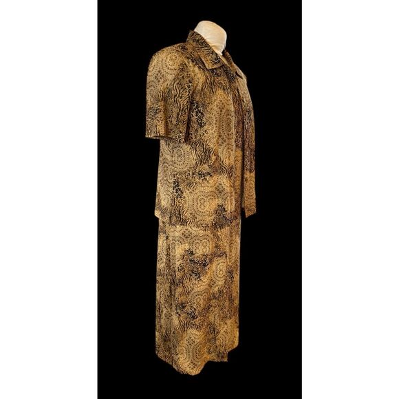 Jessica Howard Animal Print Dress & Jacket Dz. 12 Vintage 2-Pcs - Picture 8 of 10